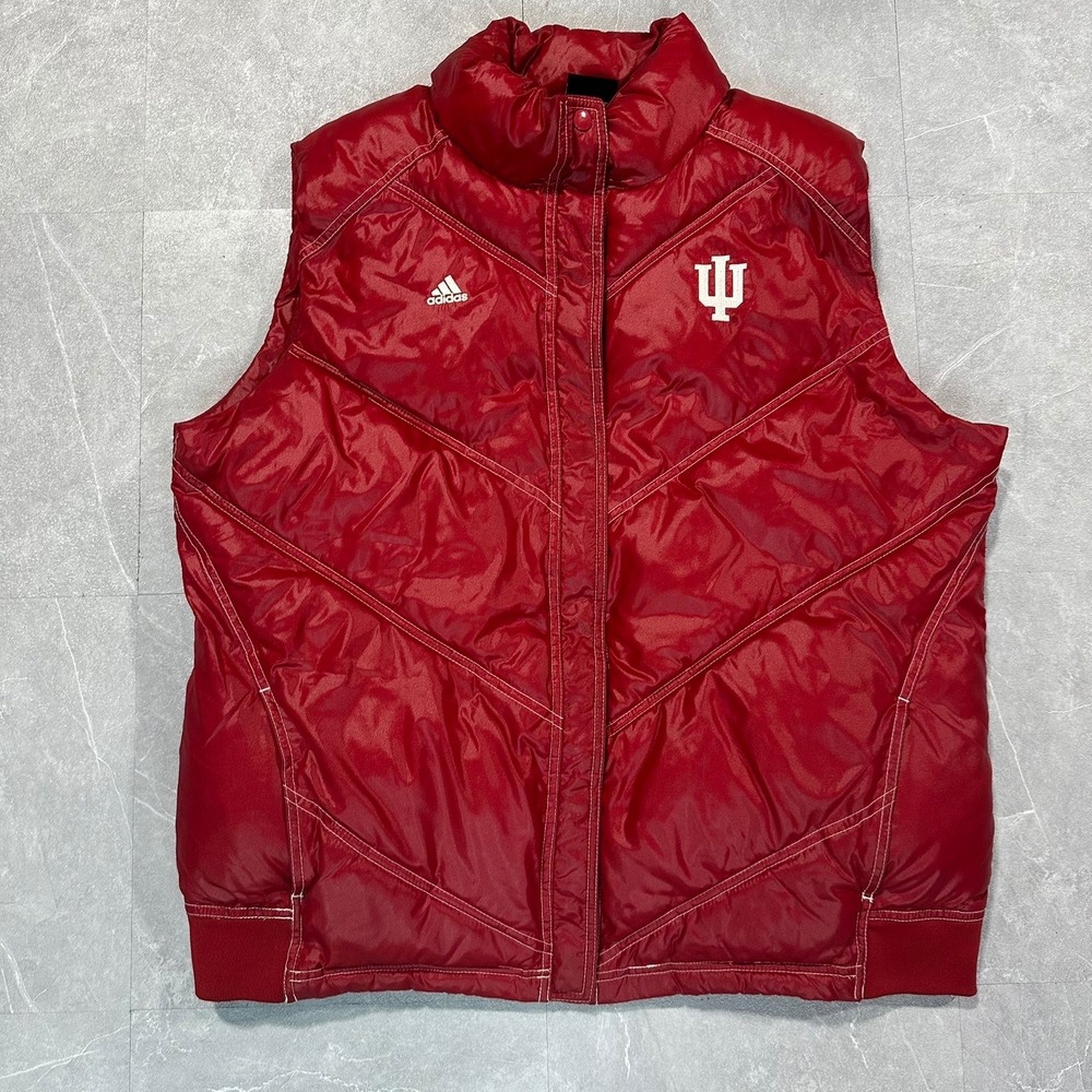 Adidas Indiana University Hoosiers Puffer Vest Red Mens 2XL IU NCAA Collegiate